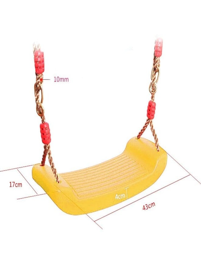 CHARMING TREASURES Kids Indoor Outdoor Plastic Swing Seat with Height Adjustable Rope Strong Tree Swing for Playground Backyard Holds 120Kg for 3-12 Years Kids Children (Yellow) - Image 2